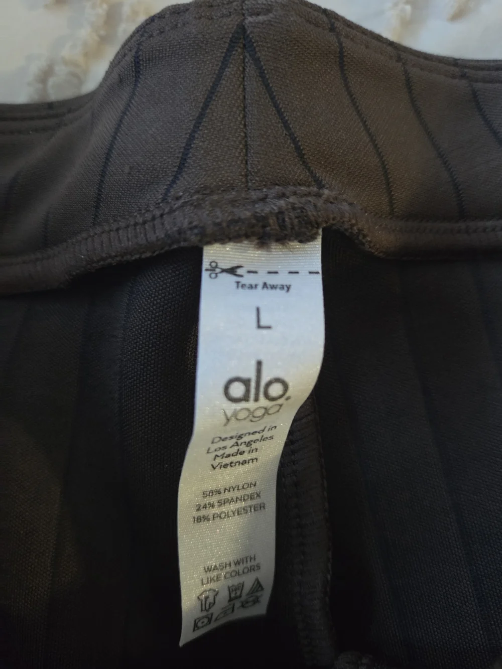 ALO Yoga Brown Pinstripe Boot-Cut Pants